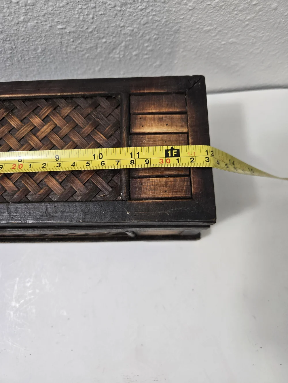 Handwoven Wooden Keepsake Box - Brown
